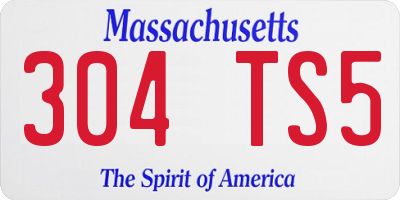 MA license plate 304TS5
