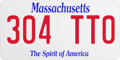 MA license plate 304TT0