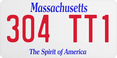 MA license plate 304TT1