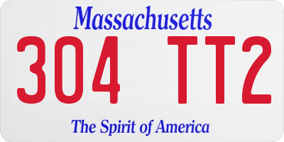 MA license plate 304TT2