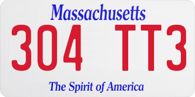 MA license plate 304TT3