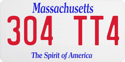 MA license plate 304TT4