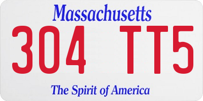 MA license plate 304TT5