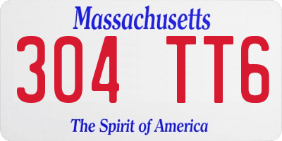 MA license plate 304TT6