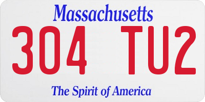 MA license plate 304TU2