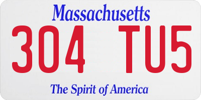 MA license plate 304TU5