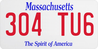 MA license plate 304TU6