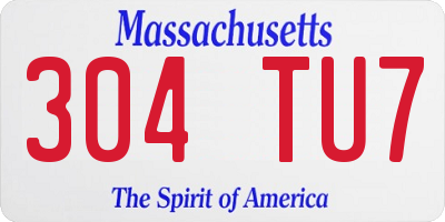 MA license plate 304TU7