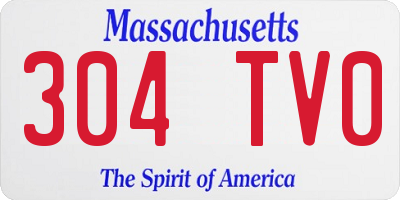 MA license plate 304TV0