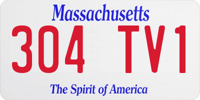 MA license plate 304TV1
