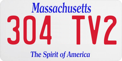 MA license plate 304TV2