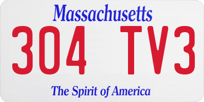 MA license plate 304TV3