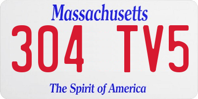 MA license plate 304TV5