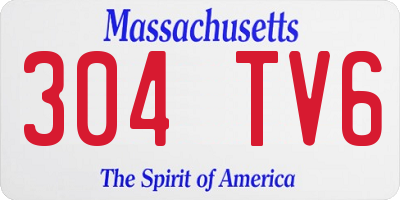MA license plate 304TV6