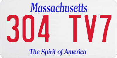 MA license plate 304TV7