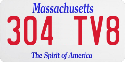 MA license plate 304TV8