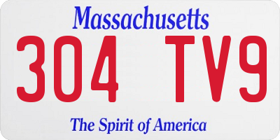 MA license plate 304TV9