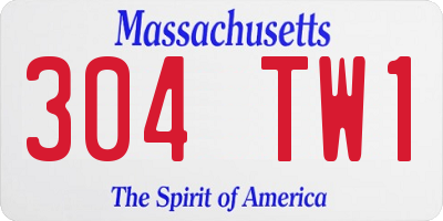 MA license plate 304TW1