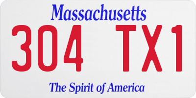 MA license plate 304TX1