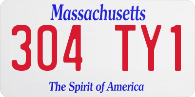 MA license plate 304TY1