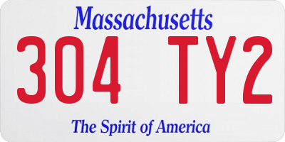 MA license plate 304TY2
