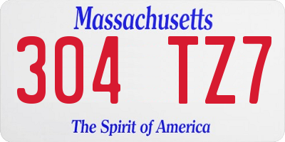 MA license plate 304TZ7