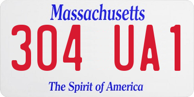 MA license plate 304UA1