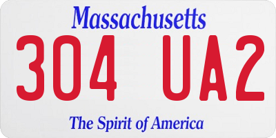MA license plate 304UA2