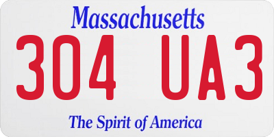 MA license plate 304UA3