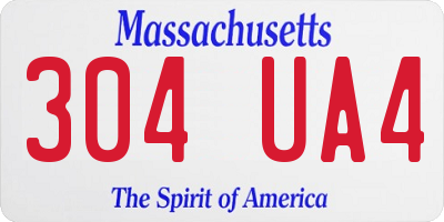 MA license plate 304UA4