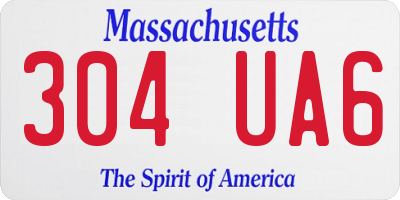 MA license plate 304UA6
