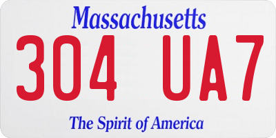 MA license plate 304UA7