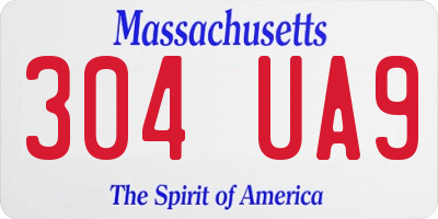 MA license plate 304UA9
