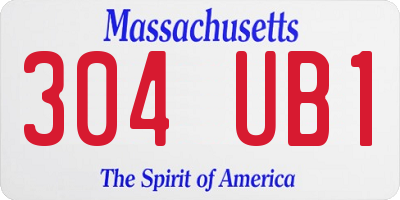 MA license plate 304UB1