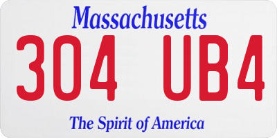 MA license plate 304UB4