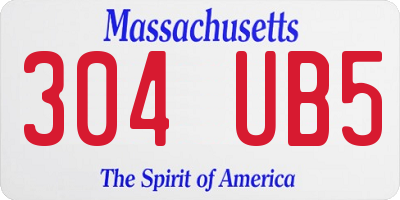 MA license plate 304UB5