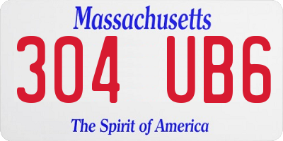 MA license plate 304UB6