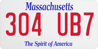 MA license plate 304UB7
