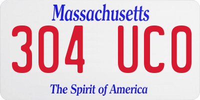 MA license plate 304UC0