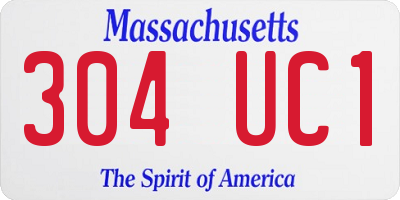 MA license plate 304UC1