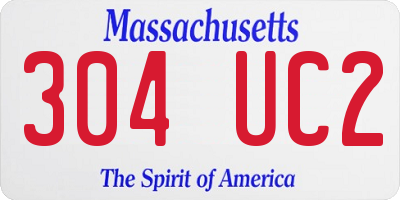 MA license plate 304UC2