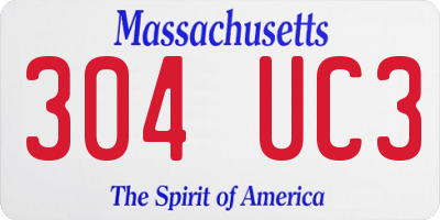 MA license plate 304UC3