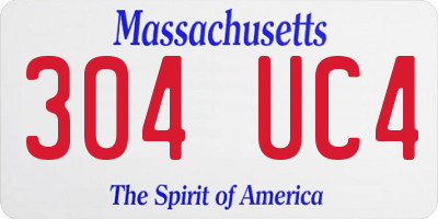 MA license plate 304UC4