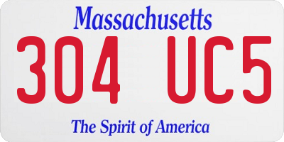 MA license plate 304UC5