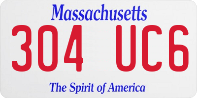 MA license plate 304UC6