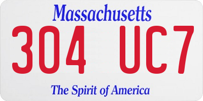 MA license plate 304UC7