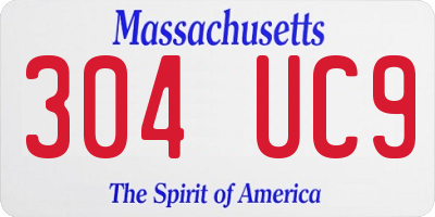 MA license plate 304UC9