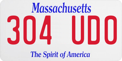 MA license plate 304UD0