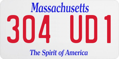 MA license plate 304UD1