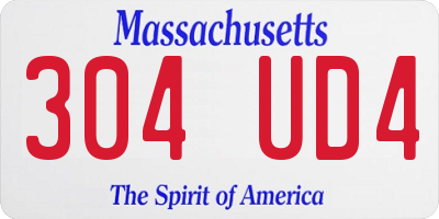 MA license plate 304UD4